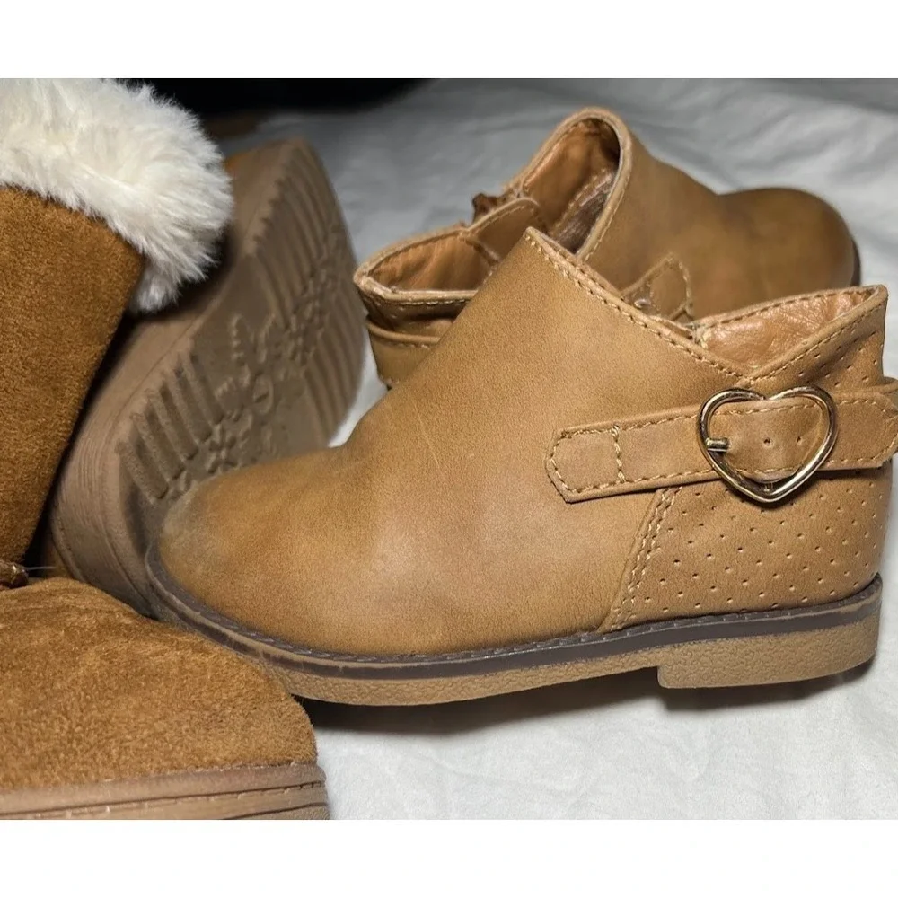 Jumping Beans Children's Place Toddler Girl Sz 6 7 Brown Boot Lot Short Tall Lot